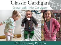 Little Kids Classic Cardigan - PDF Apple Tree Sewing Pattern