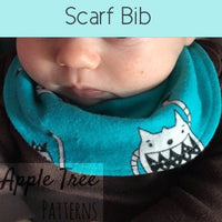 Bib 4 pack- bandana bib, scarf bib, double bandana bib & side snap bib- PDF Apple Tree Sewing Pattern