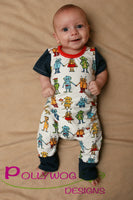 Little Kids Grow On Coverall Style Romper A4 SIZED PAPER - PDF Apple Tree Sewing Pattern