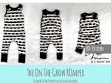 Little Kids On The Grow Romper Snap on, Sleeveless, Romper- PDF Apple Tree Sewing Pattern