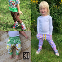 All sizes Bunny Bottoms- Grow with Me Drop Crotch joggers - PDF Apple Tree Sewing Pattern