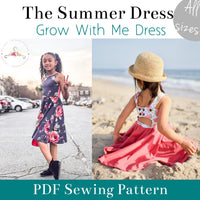 The Summer Dress Cover photo showing two young girls modelling the dress front and back.