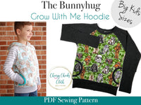 Big Kids Bunnyhug Grow With Me Hoodie - PDF Apple Tree Sewing Pattern